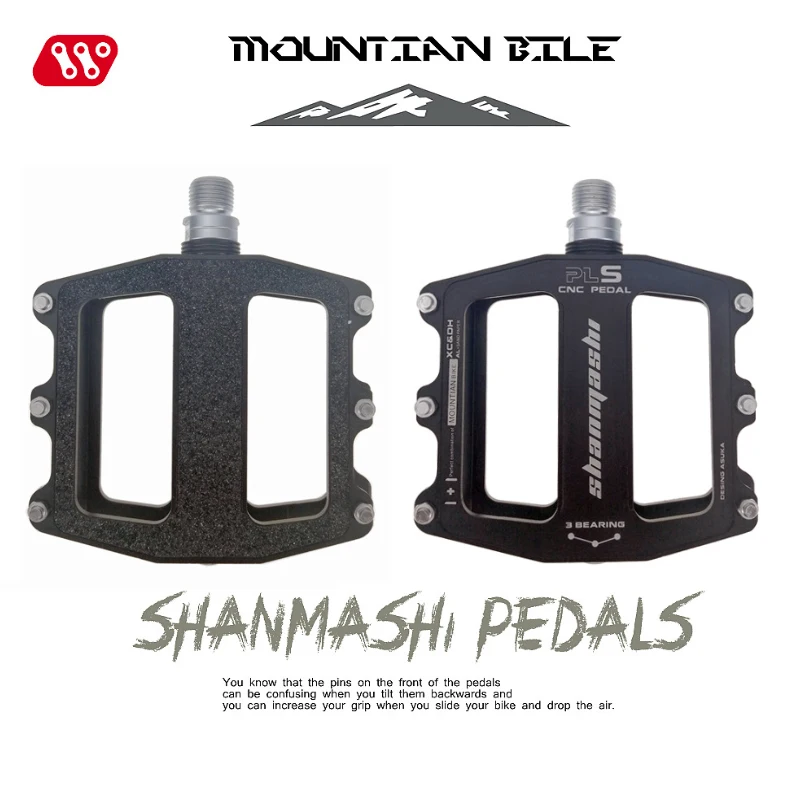 Sms Bicycle Pedal Double Antislip 3 Bearings Thicker Large Aluminum