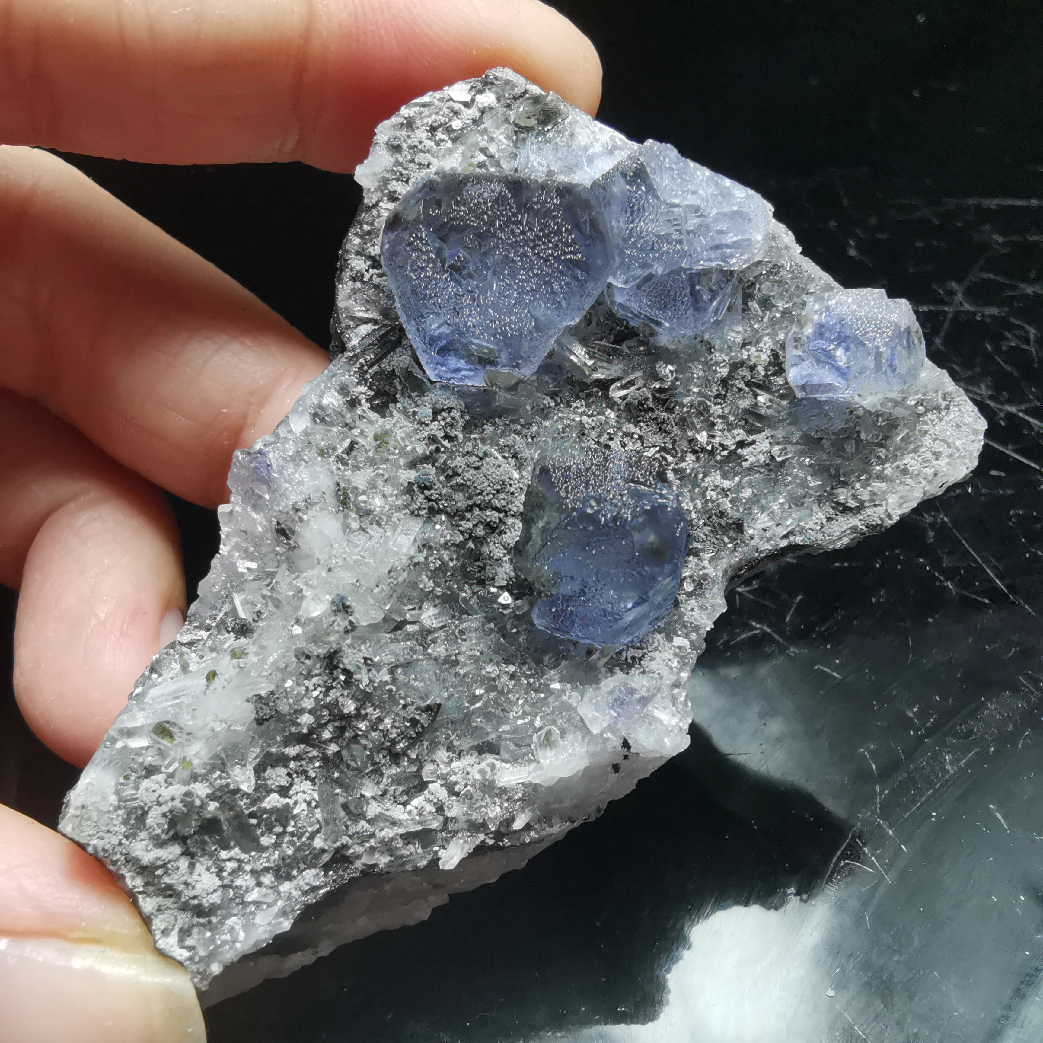 

62.6gNatural purple fluorite pyrite crystal symbiotic mineral specimen healing energy home decoration quartz gem collection