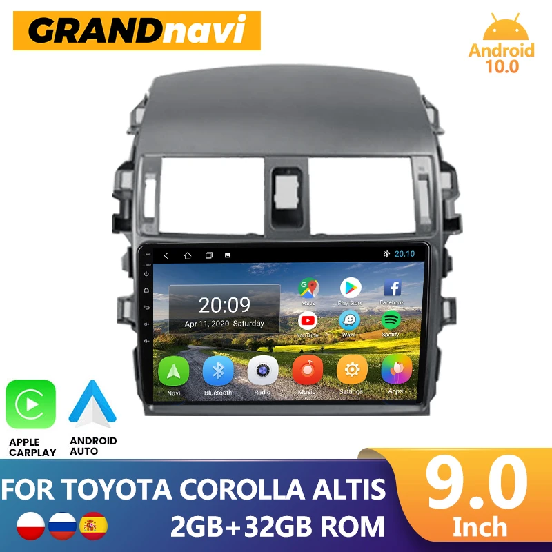 Автомагнитола GRANDnavi для TOYOTA COROLLA ALTIS 2009-2013 автомагнитола на Android Carplay стерео