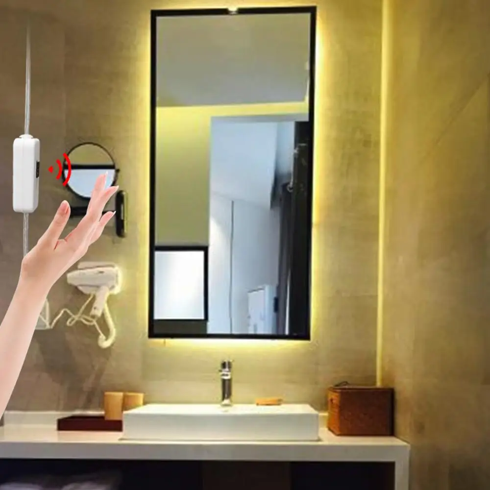 

Smart Hand Sweep Sensor LED Mirror Lights Make Up 5V LED Strip Makeup Flexible lamp Cosmetic Mirror Dressing Table Decoration