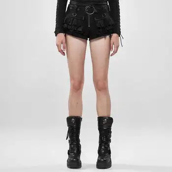 

Punk Rave Women's Goth Zipper Fly Multilayered Hot Shorts WK-400XDF