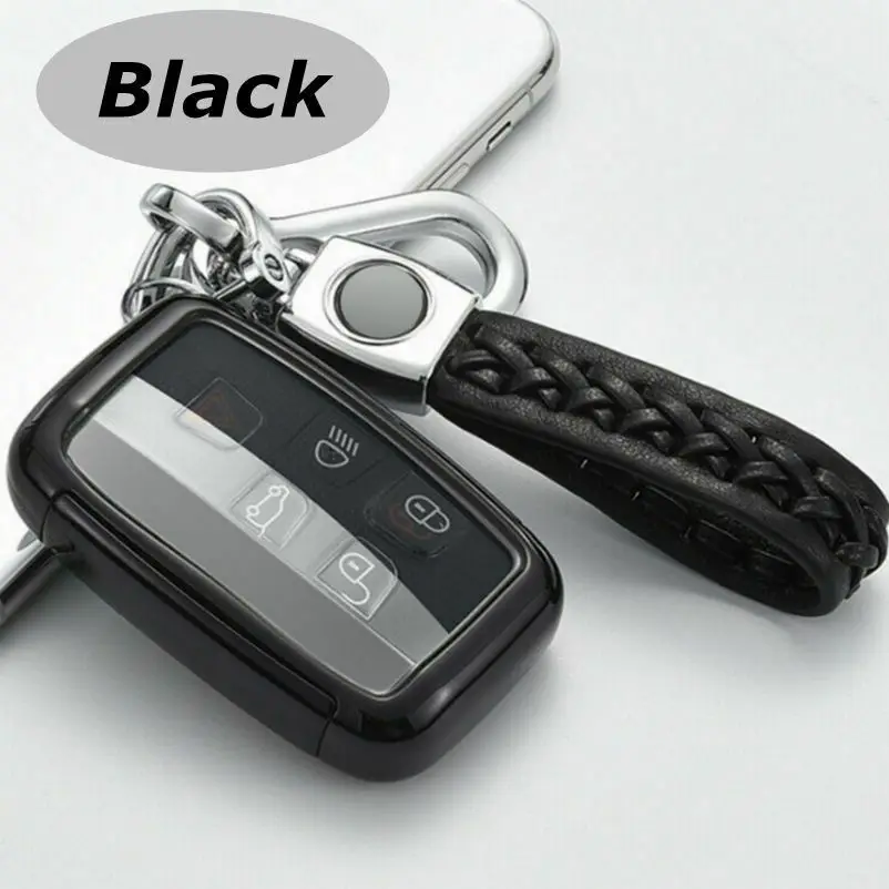 Black Высокое качество ТПУ авто дистанционного ключа крышка брелок чехол с брелком для Land Rover - Название цвета: Black