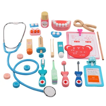 

Pretend Play Toy Suit Wooden Children Medical Package Suit Early Childhood Puzzle Series Toys Doctor Cosplay Interactive Game