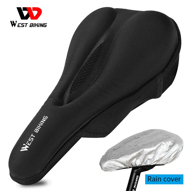 2024WEST BIKING Silicone Bike Seat Cover - Waterproof Saddle Protector, Shockproof Comfort Gel Bicycle Seat Cushion For Men & Women Road Mountain Bike Cycling Riding From Bike Saddles - Price 14.66