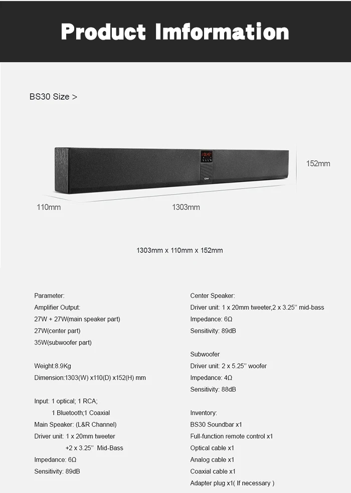 cav bs30 bluetooth soundbar
