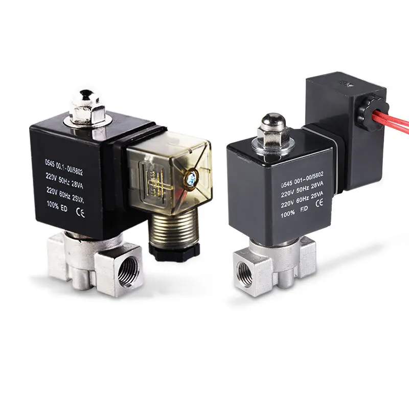 Válvula Solenoide de 16 Bar Fechado Normalmente 220v 12v 24v para Motor de Vômito Aço Inoxidável