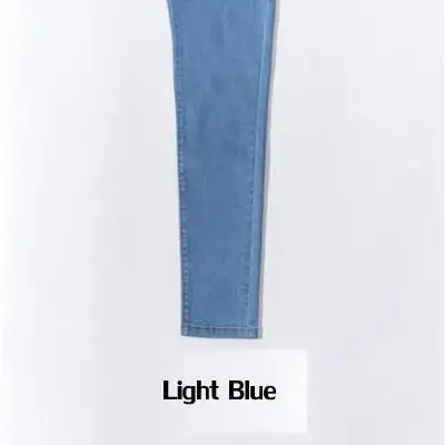 Skinny Women Jeans Pencil Pants Plus Size 3xl Mom Jeans Capri Jeans Leggings Denim Black Grey Blue Trousers Stretch Jeans Pants - Цвет: light blue