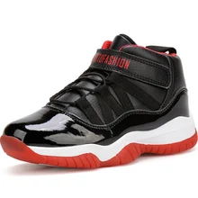 Классические детские кроссовки Jordan 11 Concord для мальчиков, спортивные баскетбольные кроссовки, повседневные модные детские кроссовки черного и белого цветов