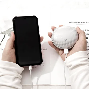 

2 in 1 Cute cat USB Stove Hand Warmers battery portable 50C Hand-Warmer Power-Bank Quick-Heating Mini Rechargeable 3350 Mah