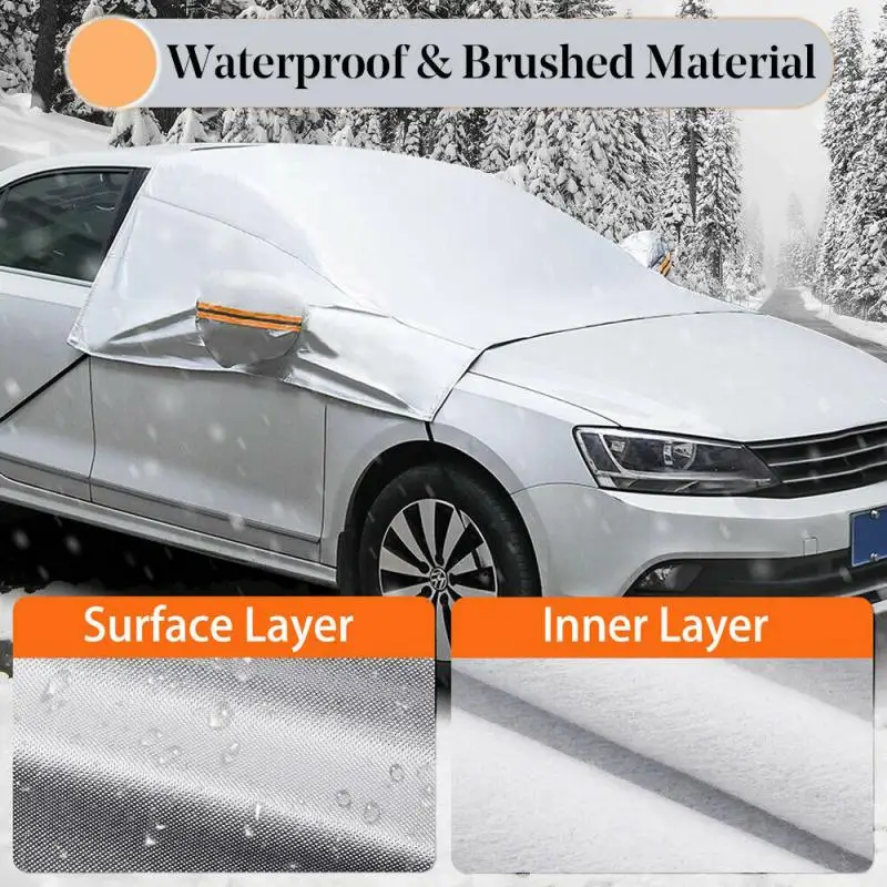 Универсальный чехол на лобовое стекло для автомобиля, защита для улицы, автомобильные аксессуары для зимнего автомобиля, чехол для снега, ледяной дождь, защита от пыли, защита от мороза, 230X148 см
