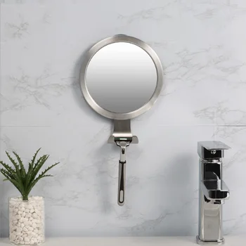 

Bathroom Makeup Mirror Suction Cup Anti-fog Mirror Aluminum Alloy Hook Round Mirror Free Punch Anti-Fog Mirror
