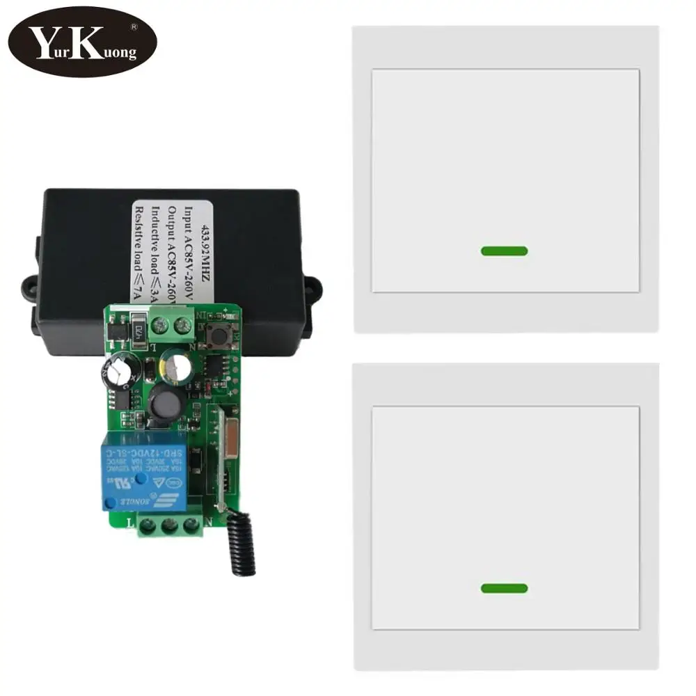 433 315 удаленных Управление переключатель AC 110 V 220 V 240 85 V-260 V свет лампы светодиодный лампы беспроводные коммутаторы коридор стены комнаты Панель переключатель - Цвет: 1Receiver  2Remote