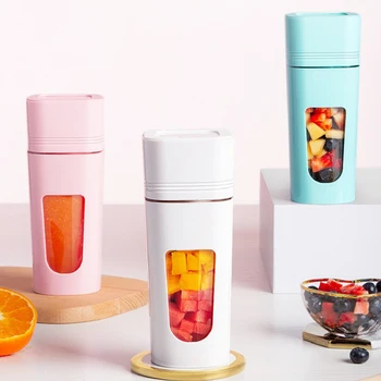 

1Pc Multifunctional and Portable Fruits Juicer Creative Juice Cup Home Travel Practical Fruits Blender (Sky-Blue/White)