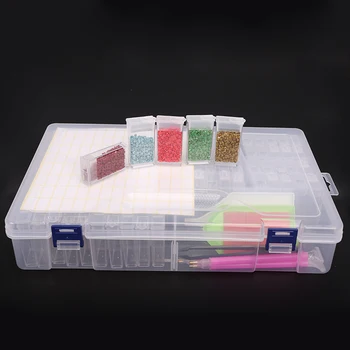 

5D Diamond Painting dedicated Stone Storage Accessory Display Box Diamond Painting Cross Stitch Resin Beads Container