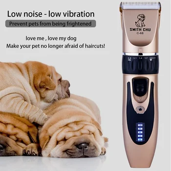 

Durable LCD Display Pet Dog Hair Trimmer USB Rechargeable Pet Grooming Hair Clipper Integrated Blade Electric Shaver