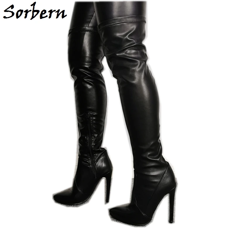 thigh high slim fit boots