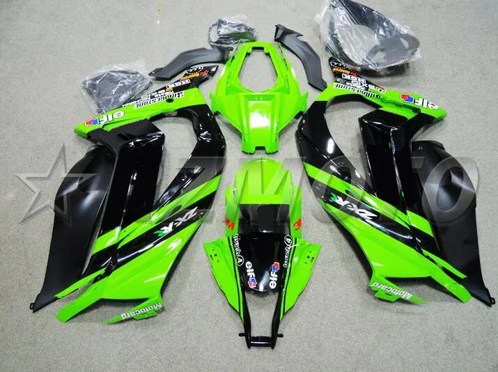 Лидер продаж, инжекторный ABS обтекатель, комплект, пригодный для Kawasaki Ninja ZX-10R ZX10R 2011- 11 12 13 14 15 обтекатели, набор, черный, зеленый