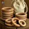 Let‘s Make 10pcs Maple Wood Ring 70/55/50/40mm Smooth Surface Natural Wooden Rodent Baby Teething Rings DIY Making Baby Bracelet 4