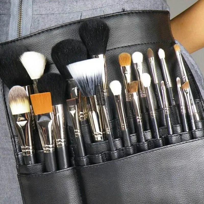 

Makeup Brush Apron with Artist Belt Strap PVC Make Up Brush Bag Holder Professional Cosmetic Bags & Cases