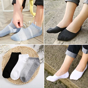 

2/3/5pairs Summer Spring Autumn Men's Long Tube Cotton Socks Men Sweat-absorbent Casual Deodorant Invisible Socks Short Meias
