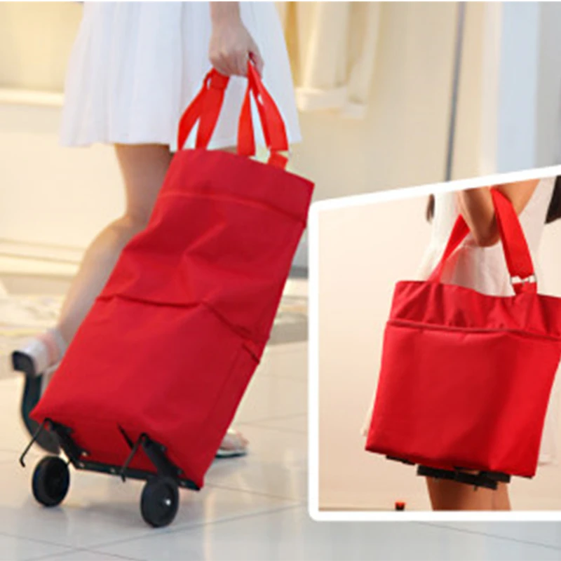 Shopping Bags Attach Cart Folding Shopping Bag Wheels Shopping Cart Bag Wheels Shopping