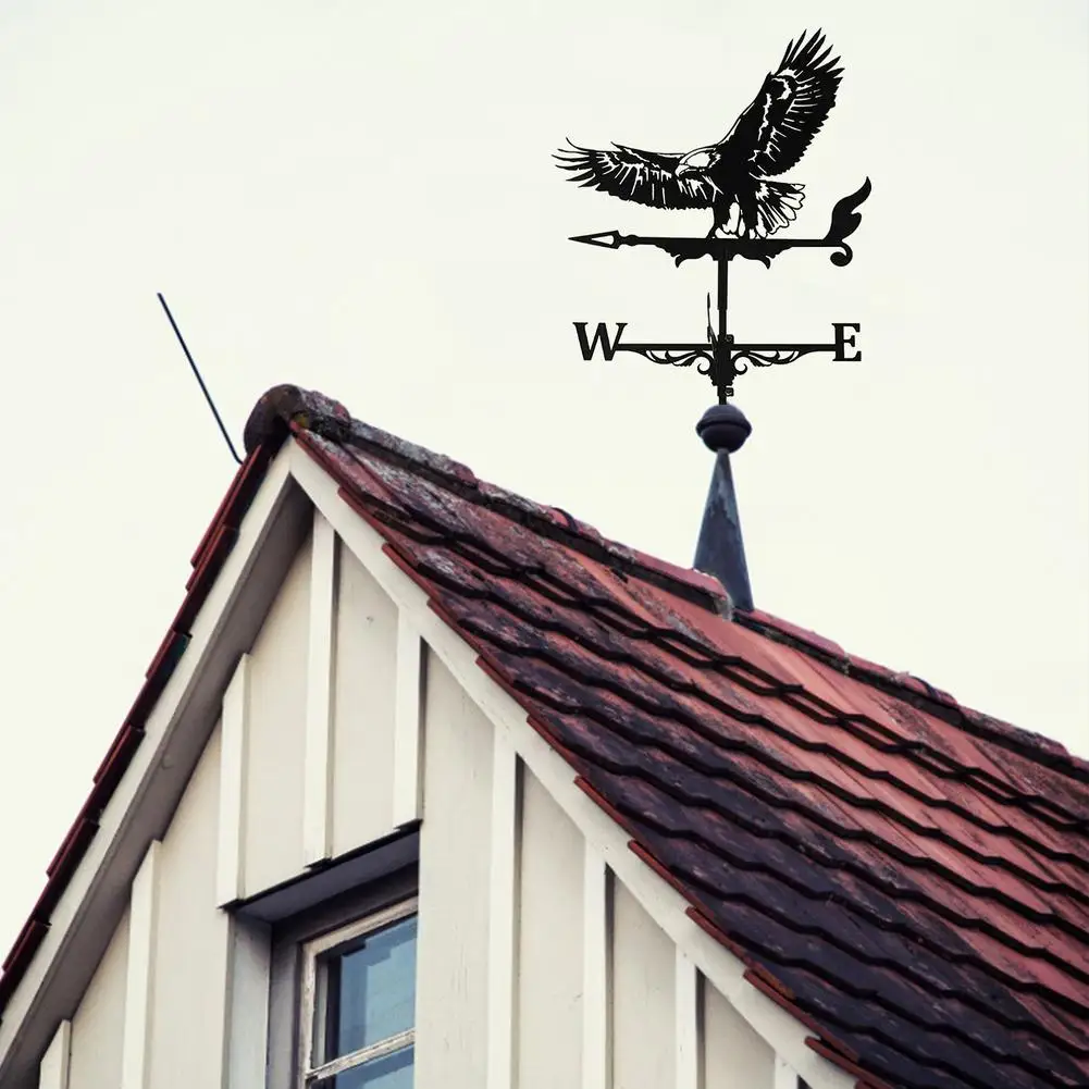 retro de aço inoxidável tempo palhetas prático casa ao ar livre voando águia design animal tempo palhetas telhado montado vento palhetas