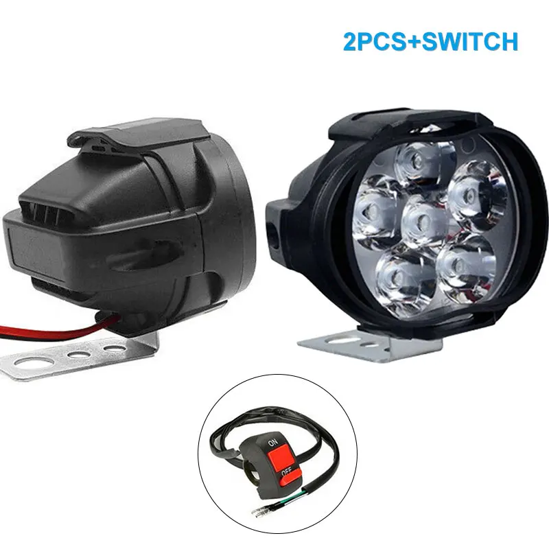 DERI 1 пара 6/9LED мотоциклетный Точечный светильник 6500k белый супер яркий рабочий Точечный светильник для мотоцикла противотуманная фара мотоциклетный головной светильник
