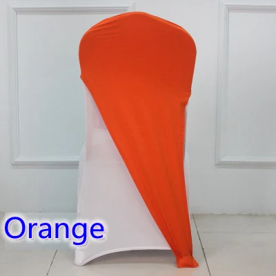 ORANGE 24 цвета, спандекс, чехол на стул, лайкра, крышка на половину, Свадебная вечеринка в отеле, банкет, украшение, Эластичный чехол на стул - Цвет: ORANGE