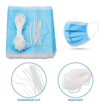 

1 Set DIY Mask Making PE Nose Wire/Bar Intermediate Layer Meltblown Filter Cloth Round Polyester & Spandex Elastic Band