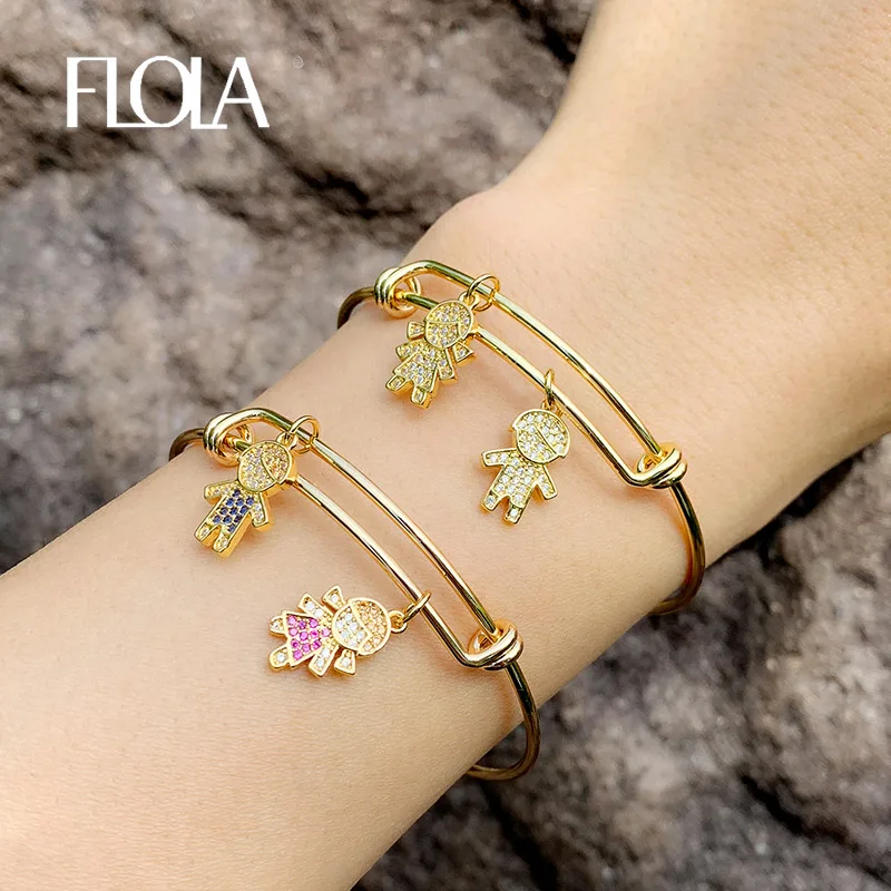 FLOLA золото пара шарм браслеты и для женщин с детьми Мальчики девочки дружбы