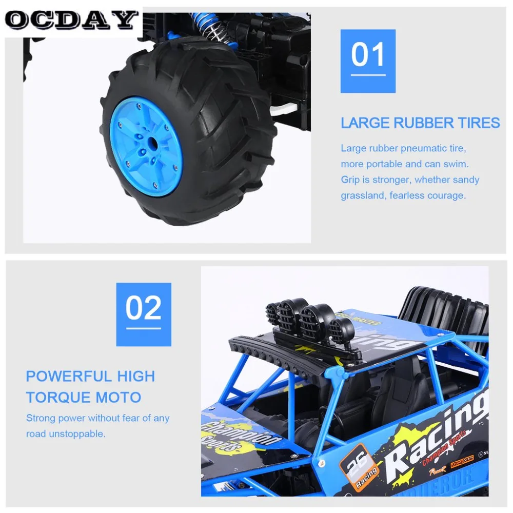 OCDAY RC автомобиль 1:14 вода и земля грузовик большие резиновые шины электрический Bigfoot автомобиль внедорожник игрушка пульт дистанционного управления багги Модель Новинка