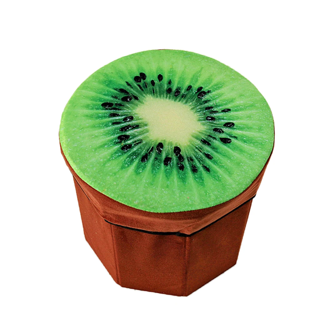 Folding Storage Ottoman Foot Rest Stool Padded Seat Camping Fishing Footstools Chair Foldable Container Chair Stool Footstool