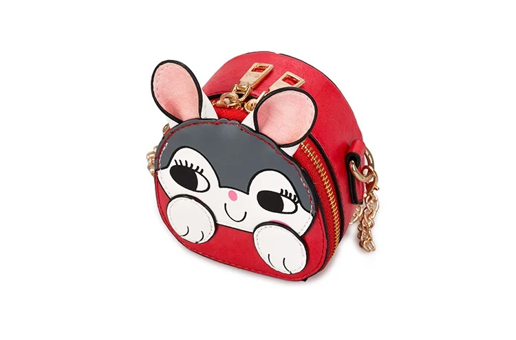 Детская школьная сумка из искусственной кожи с рисунком кролика, круглая детская школьная сумка, маленькая сумка для денег, сумка-мессенджер для девочек в детском саду