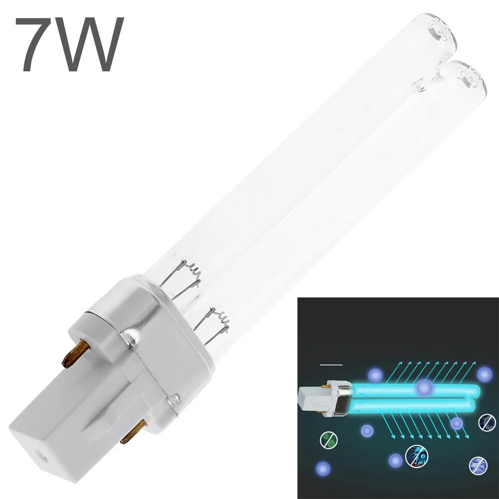 7W 47V UV Sterilizer Light Bulb Tube Aquarium Fish Tank Pond Ultraviolet Sterilize Lamp Tube for G23 / 2G7