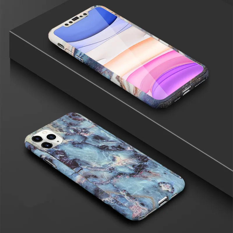 Style 21 Модный 360 градусов полный корпус защитный чехол для телефона для iPhone 6 6S 7 8 Plus X XS Max XR Зеленый Кактус Жесткий PC задняя крышка Coque - Цвет: Style 21