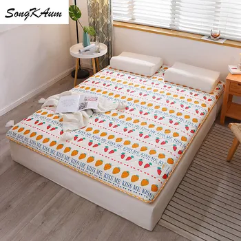 

SongKAum Cute Cartoon Children Mattresses Multilayer Compressive Thicke Tatami Foldable Mattress Help sleep King Queen size