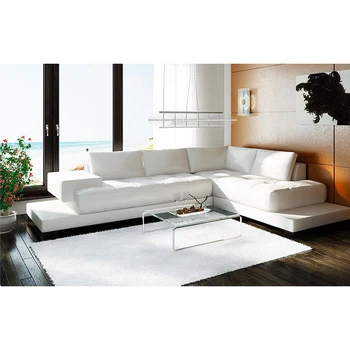 

High quality hot sell CBM A1107 modern design L-shaped sofa home interior living Room furniture leather sectional sofa set