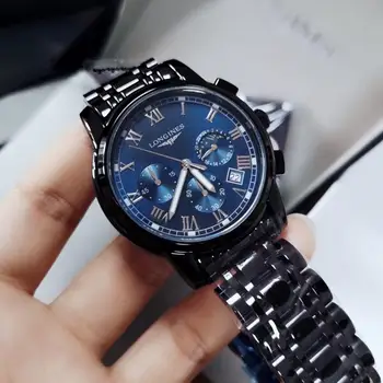 

brand fashion classic quartz mens watch 2020 chronograph rubber belt date wristwatch rose gold metal watch men 5869