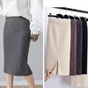 2022 Women Office Skirt Spring autumn Sexy Warm Knitted Black Pencil Skirts Ladies High Waist Elegant Long Skir Party Club Skirt ► Photo 1/6