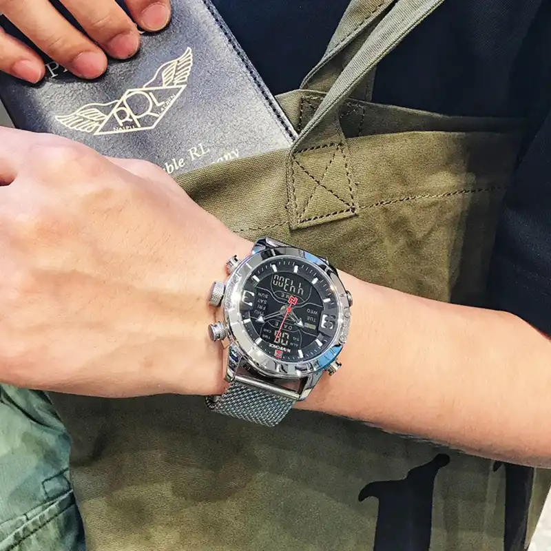 digital clock hand watch