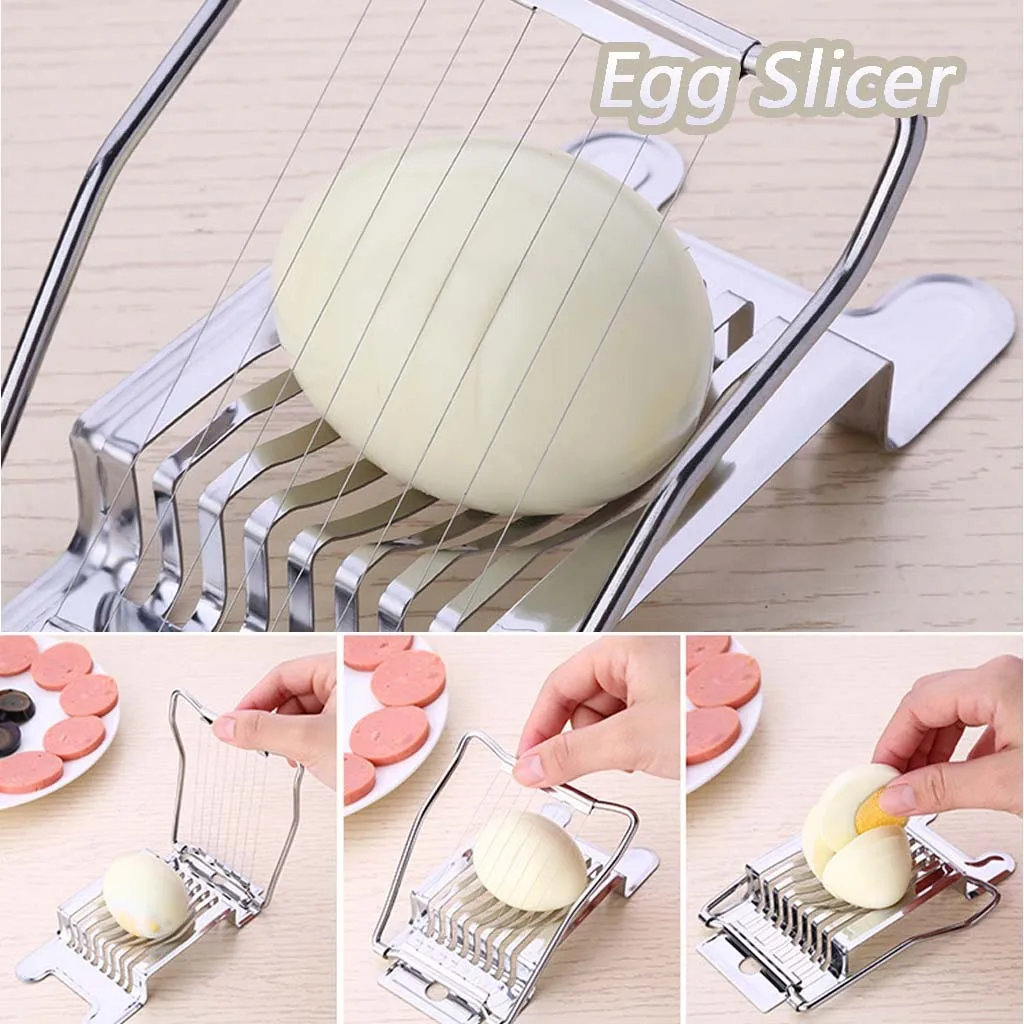 

Kitchen Restaurant Boiled Egg Slicers Multipurpose Stainless Steel Wire Egg Mushroom Tomato Cutter For Cooking Tool Egg Cutter