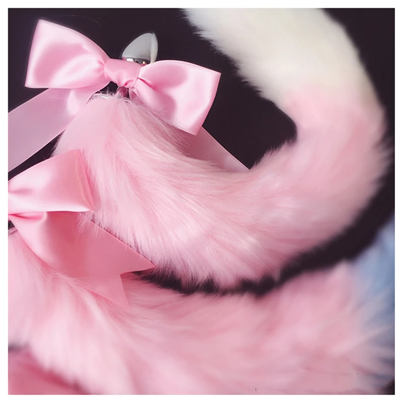 Erotic Accessories Fox Tail Bow Metal Butt Anal Plug Cute Soft Cat Ears Headbands Cosplay With Collar And Chain Adult Sex Toys