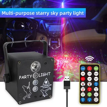 

Mini RGB LED Disco Light Self-Propelled Remote KTV Party Projector DJ Stage Lamp Uplights Stage Lighting Effect Light