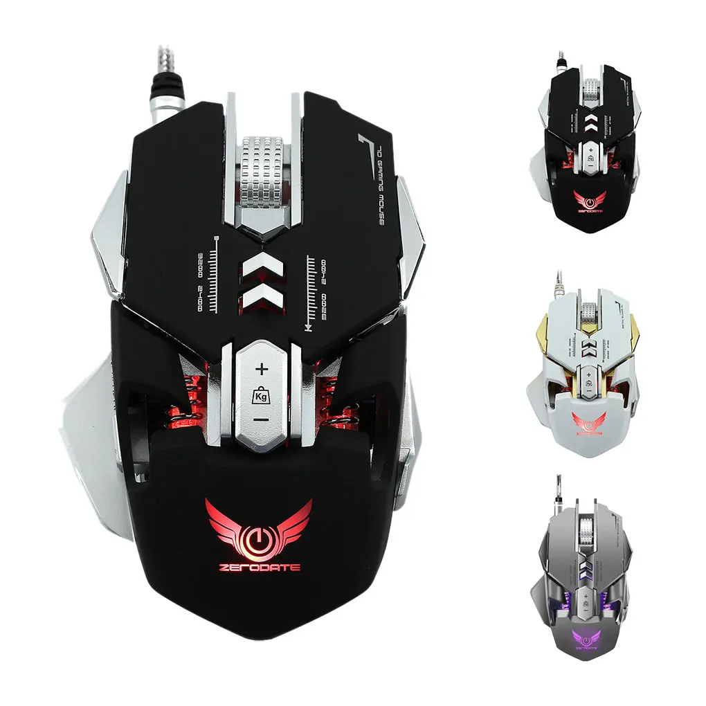 

Mechanical Mouse Desktop Computer Laptop 3200 Dpi Backlight Working Gaming Wired 7 Buttons Mouse