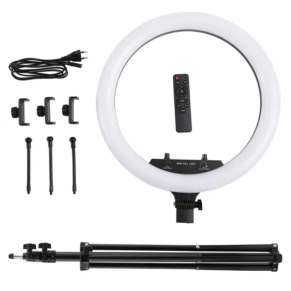 18Inch Photo Studio lighting LED RGB Ring Light  Photography Dimmable Large Lamp With 200cm Tripod for VideoMakeup