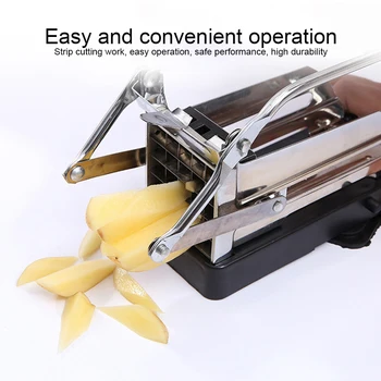 

Kitchen Gadgets Home Potato Chipper Stainless Steel Carrot Onion French Fries Cucumber Detachable Blade Non Slip Manual Cutter