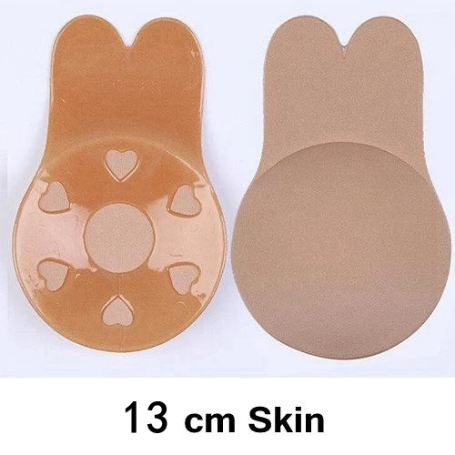 13CM SKIN Бюстгальтер без бретелек с кроликом для женщин, сексуальный силиконовый бюстгальтер с эффектом пуш-ап, невидимый бюстгальтер без косточек, женское нижнее белье - Цвет: 13CM SKIN