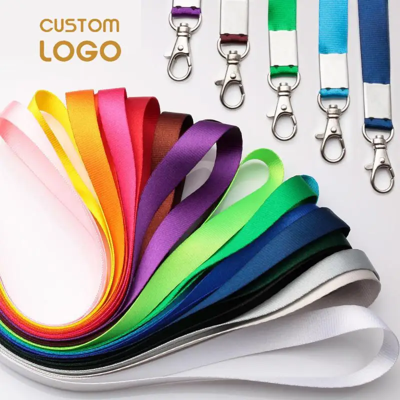 50pcs/lot Neck Strap Lanyards Straps for Name Tag ID Card Exhibition 46/1.5CM Customize logo MOQ 50pcs Screen Printing