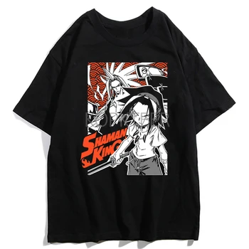 

Anime Shaman King Yoh Asakura Amidamaru Harajuku T-Shirt Men Women Ullzang Funny Cartoon T-shirt 90s Cute Tops Tees T-shirts