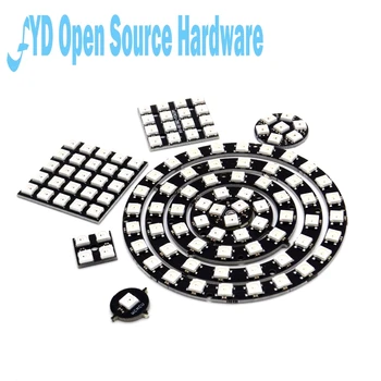 

1/3/4/7/8/12/16/24/32/61/64 WS2812 5050 RGB LED built-bit full color lights circular drive